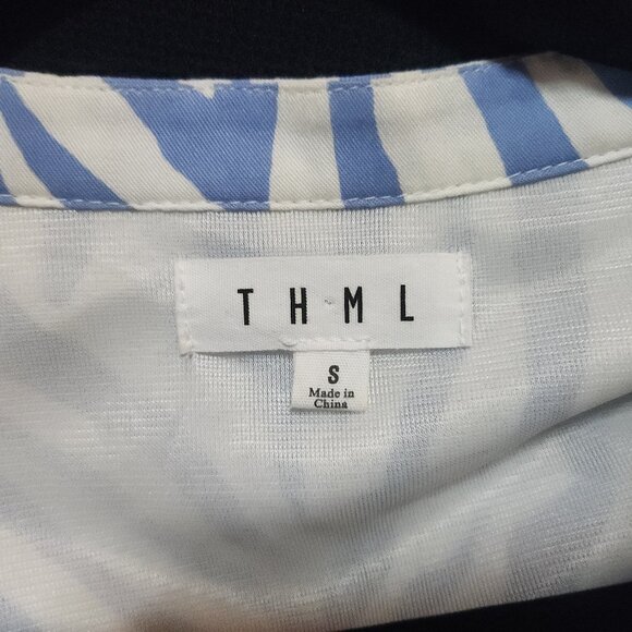 THML Robert Simmons Zebra Pocket Dress Size Small Blue White‎ - Picture 4 of 6